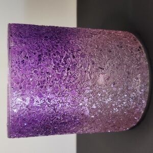 Purple and Pink Crackle Glass Flower Vase